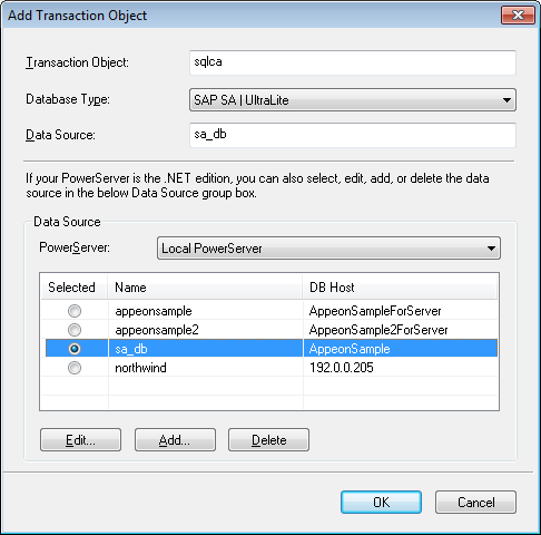 Select the connection cache