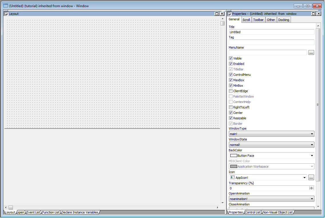 The Layout view and the Properties view