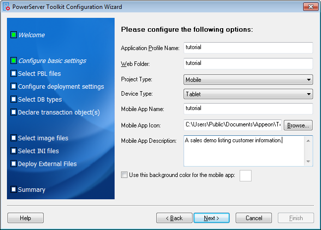 PowerServer Toolkit Configuration Wizard