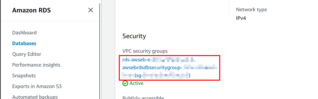 Opening VPC security group