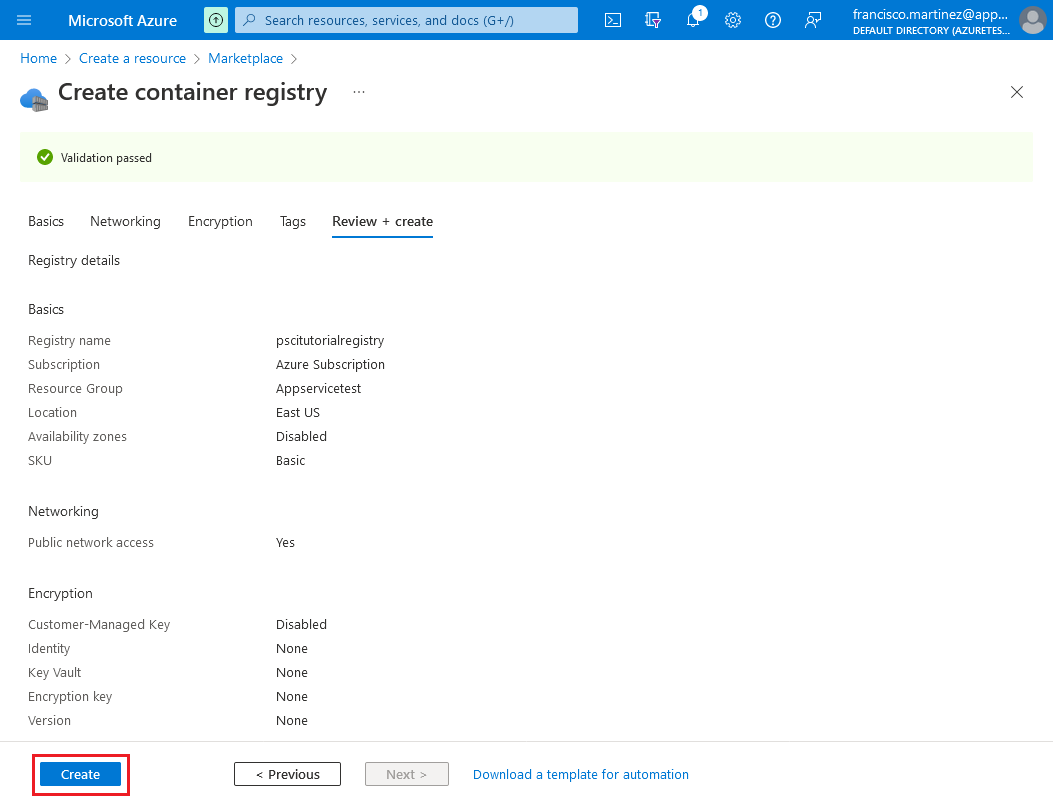 Creating the Container Repository