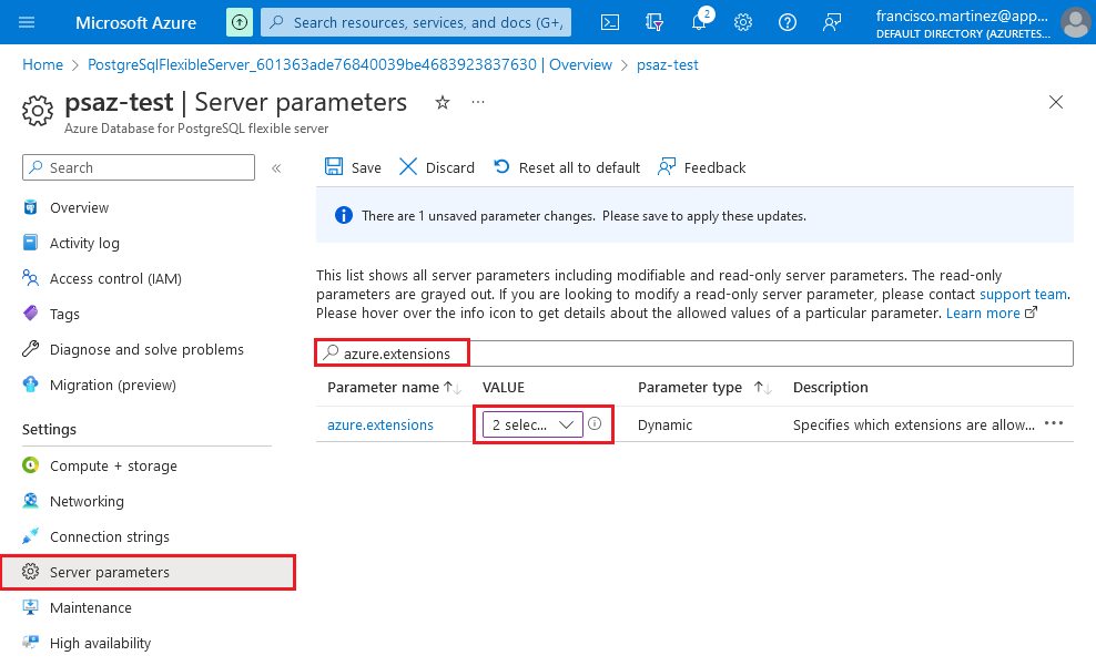 Configuring Server parameters