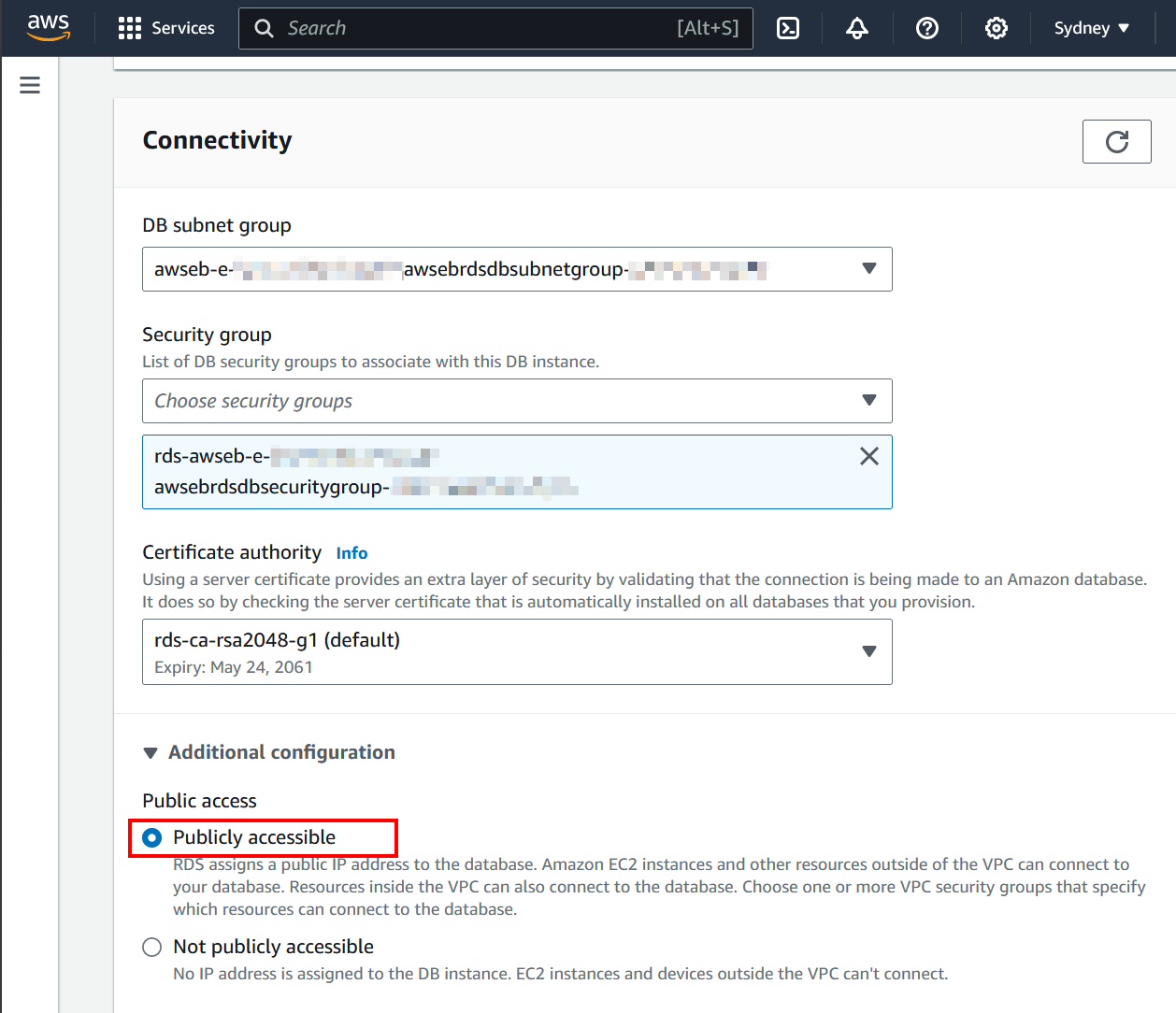 Setting public accessibility