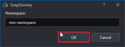 Create Namespace Dialog