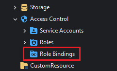 RoleBindings in the Kubernetes Explorer