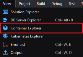 Opening the Container Explorer