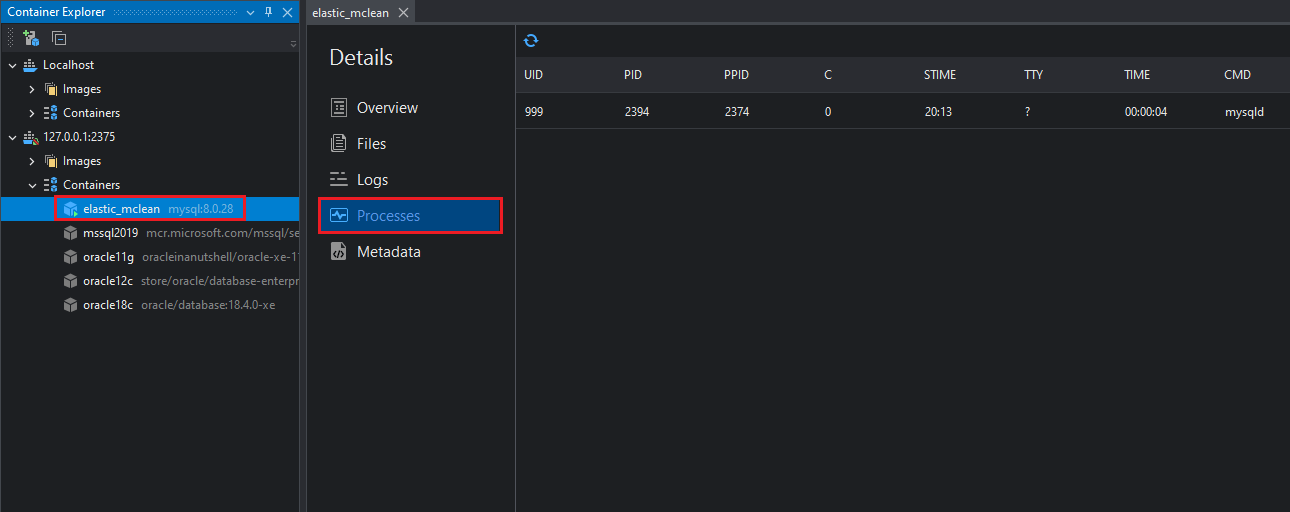 View a Container's Processes