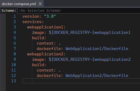 docker-compose contents after adding the second project