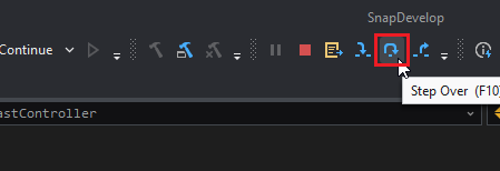 Step over button