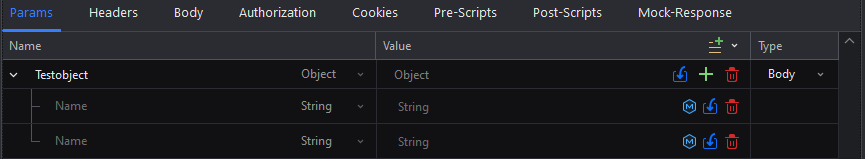 Object parameters